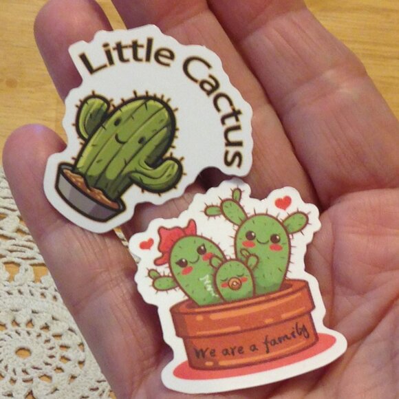 Cactus cellphone stickers, cute cacti and cats - Picture 6 of 6